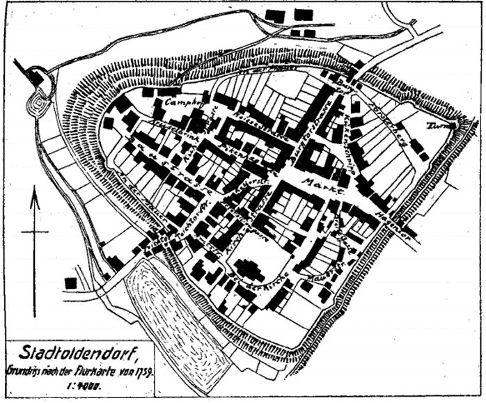 Grundriss von Stadtoldendorf 1759.